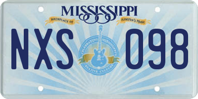 MS license plate NXS098