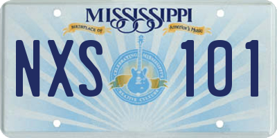 MS license plate NXS101