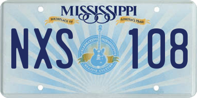 MS license plate NXS108