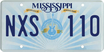 MS license plate NXS110