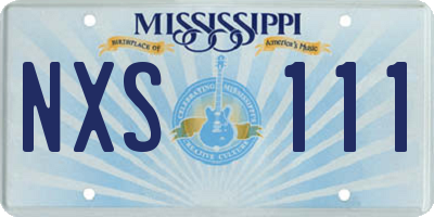 MS license plate NXS111