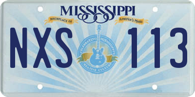 MS license plate NXS113