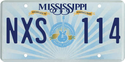 MS license plate NXS114