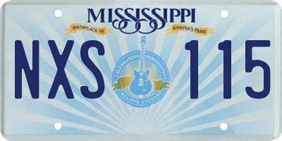 MS license plate NXS115