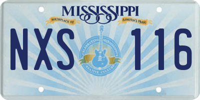 MS license plate NXS116