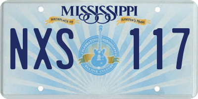 MS license plate NXS117