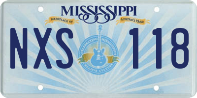 MS license plate NXS118