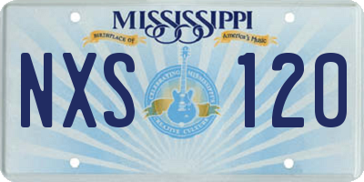 MS license plate NXS120