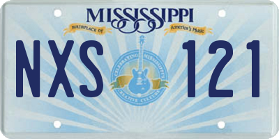 MS license plate NXS121