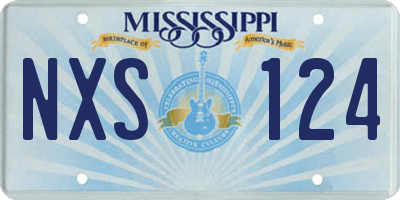 MS license plate NXS124