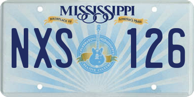 MS license plate NXS126