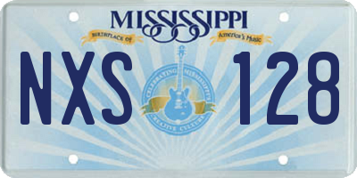 MS license plate NXS128