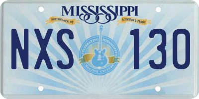 MS license plate NXS130