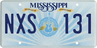 MS license plate NXS131