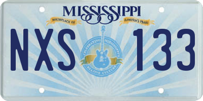 MS license plate NXS133