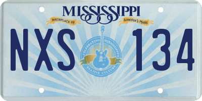 MS license plate NXS134