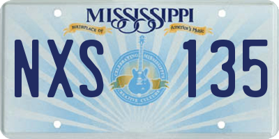MS license plate NXS135