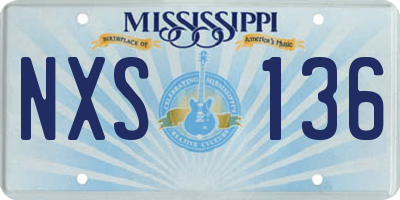 MS license plate NXS136