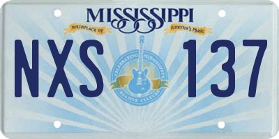 MS license plate NXS137