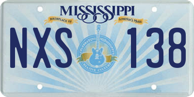 MS license plate NXS138