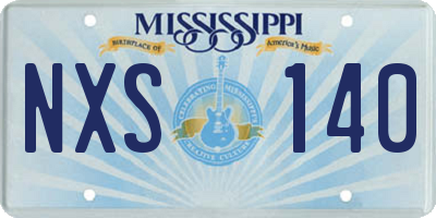 MS license plate NXS140