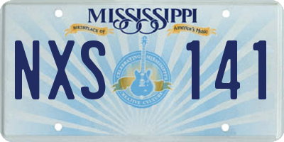 MS license plate NXS141