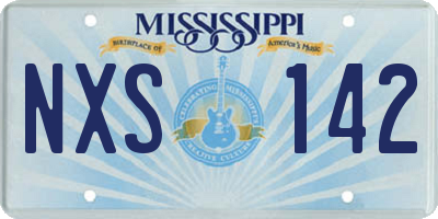 MS license plate NXS142