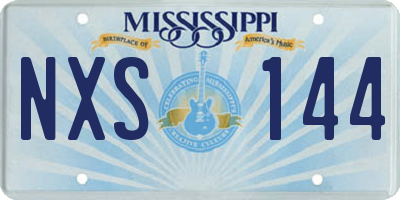 MS license plate NXS144
