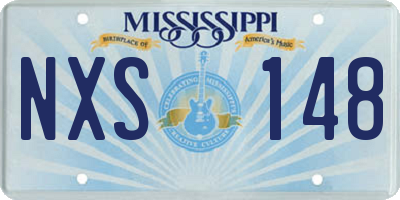 MS license plate NXS148