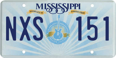MS license plate NXS151