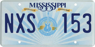 MS license plate NXS153