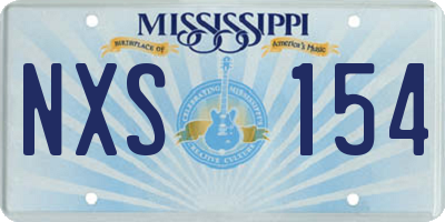 MS license plate NXS154