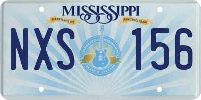 MS license plate NXS156