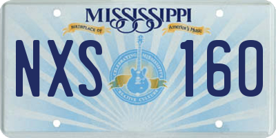 MS license plate NXS160