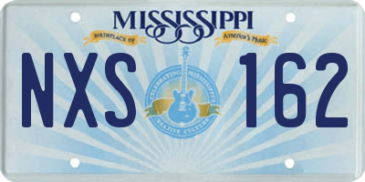 MS license plate NXS162