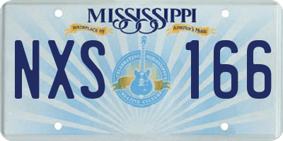 MS license plate NXS166