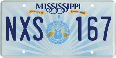 MS license plate NXS167