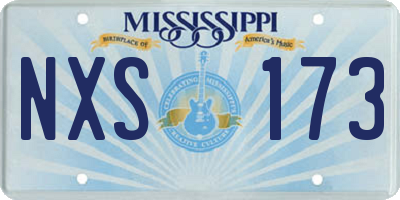 MS license plate NXS173