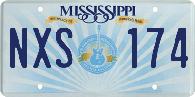 MS license plate NXS174