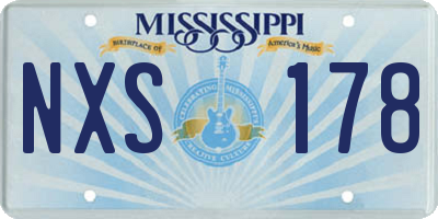 MS license plate NXS178