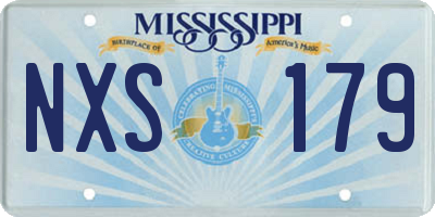 MS license plate NXS179
