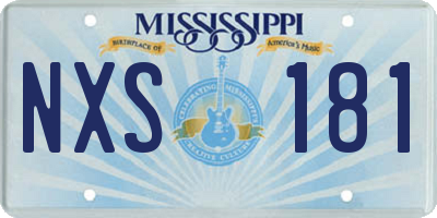 MS license plate NXS181
