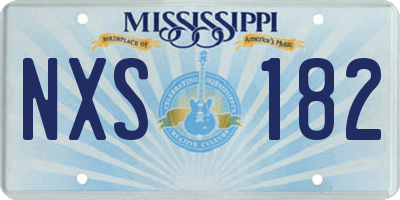 MS license plate NXS182