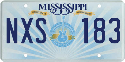 MS license plate NXS183