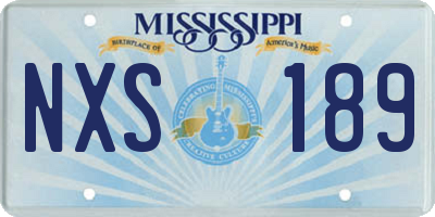 MS license plate NXS189