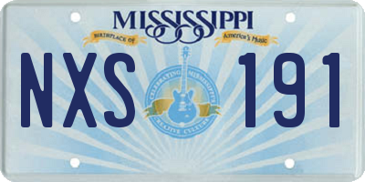 MS license plate NXS191