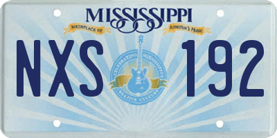 MS license plate NXS192