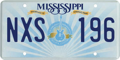 MS license plate NXS196