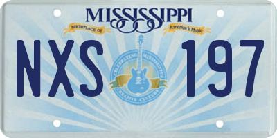 MS license plate NXS197