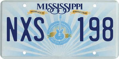 MS license plate NXS198